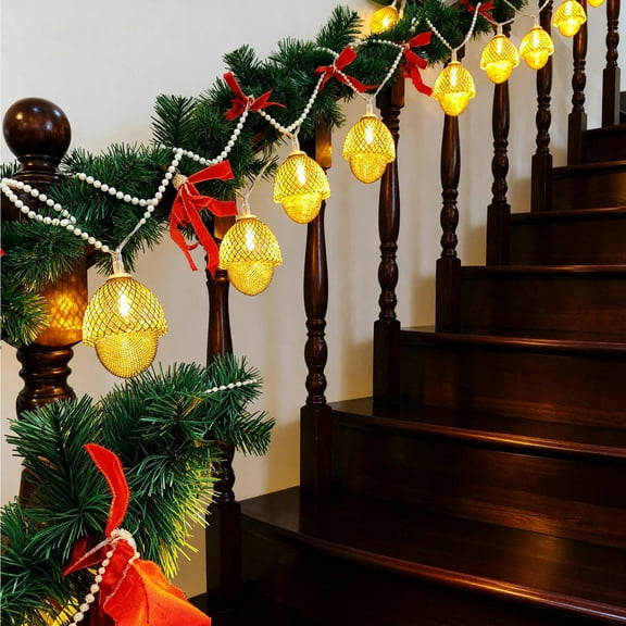 Christmas Hazelnut Pinecone Light String, Thanksgiving Party Room Garden Decor Lights, Holiday Mantel Display for Family Gatherings, Festive Front Door Welcome Decorations, Indoor Sopatenor