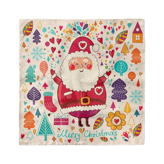 Christmas Head Scarf, Vintage Santa, Head Wrap, 3 Sizes, by Ambesonne