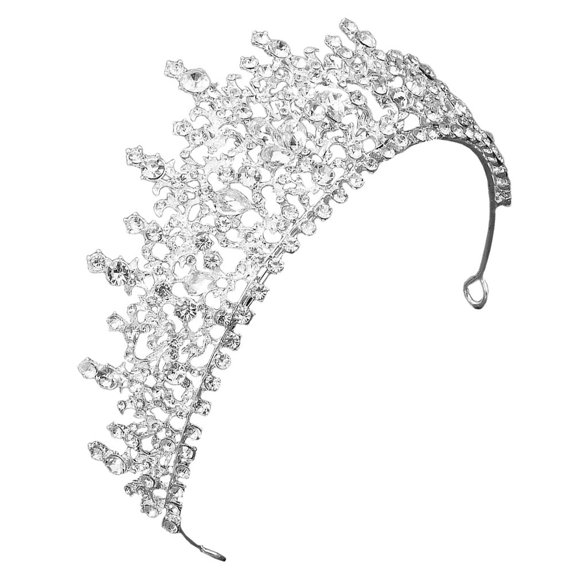 WASHWEPE Plated Rhinestone Elegant Tiara Crown Bridal Wedding Party Decorative Alloy Headwear