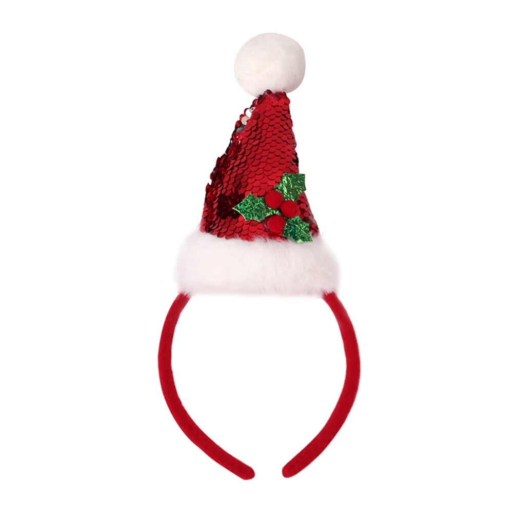 Christmas Headband Santa Hat Xmas Headband Red Headwear for Christmas