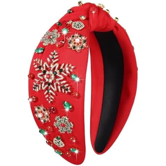 Christmas Headband Winter Rhinestone Snowflake Xmas Hairband Christmas Winter Holiday Party Accessories Gifts