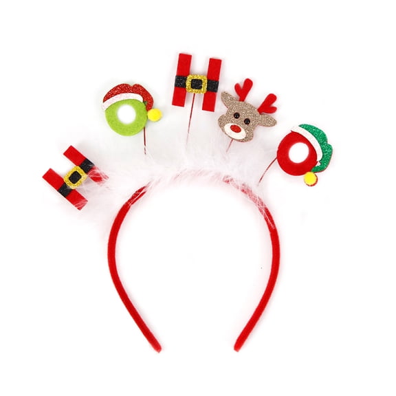 Christmas Headband Xmas Headband Decoration Women Kids Christmas Parties Headband Decor Party Supplies Hair Band Xmas Accessories Favors Gifts Headband Elk White