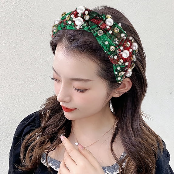 Christmas Headband for Women Festive Wide Turban Style Hair Accessories for Holiday Celebrations and Seasonal Decorations