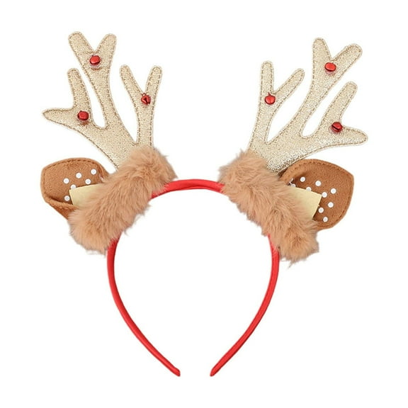 Christmas Headbands, Holiday Antlers Headbands, Festive Reindeer Antler Hair Accessories for Christmas Parties, Soft Lint Fabric, Lightweight Elastic Band, Comfortable Fit for Adults and Kids