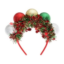 Christmas Headbands With Xmas Ball And Tinsel Elastic Hair Hoops, For Girls Women And Kids, Ideal For Christmas Holiday Party Event And Daily Festive Wear