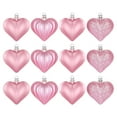 thumbnail image 1 of Christmas Heart Ornaments, Ongmies 12Pcs Heart Ornaments - Multi-Finish Heart Baubles for Christmas Tree and Valentine's Day Decor, Christmas Decorations Indoor, 1 of 8