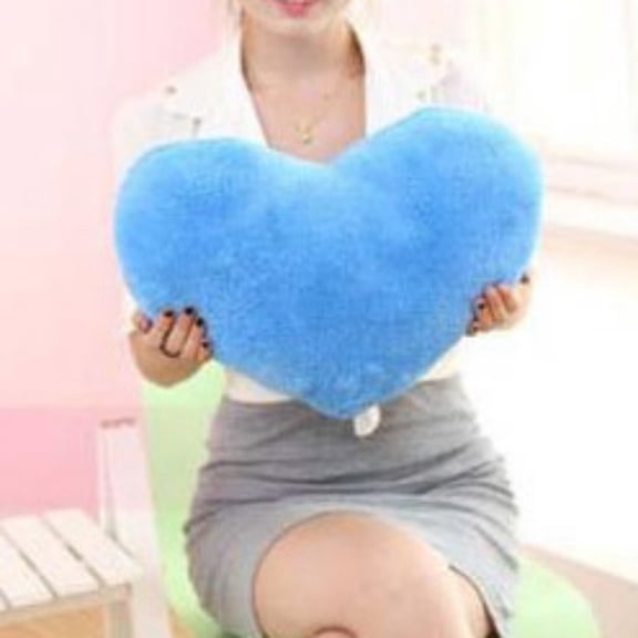 Christmas Heart Pillow Set - 4 Inch Mini Plush Throw Pillows for Couples Kids Bedroom Decor, Hypoallergenic Silk-Filled Hug Therapy Cushions (Blue)