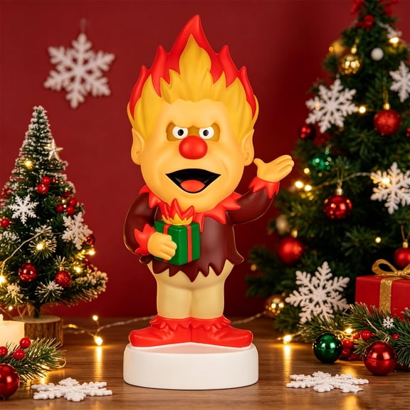 Christmas Heat Miser LED Night Light Statue, Lighted Cartoon Character Decor Lamp, Glowing Figure for Bedroom Living Room Winter Home Tabletop Decoration