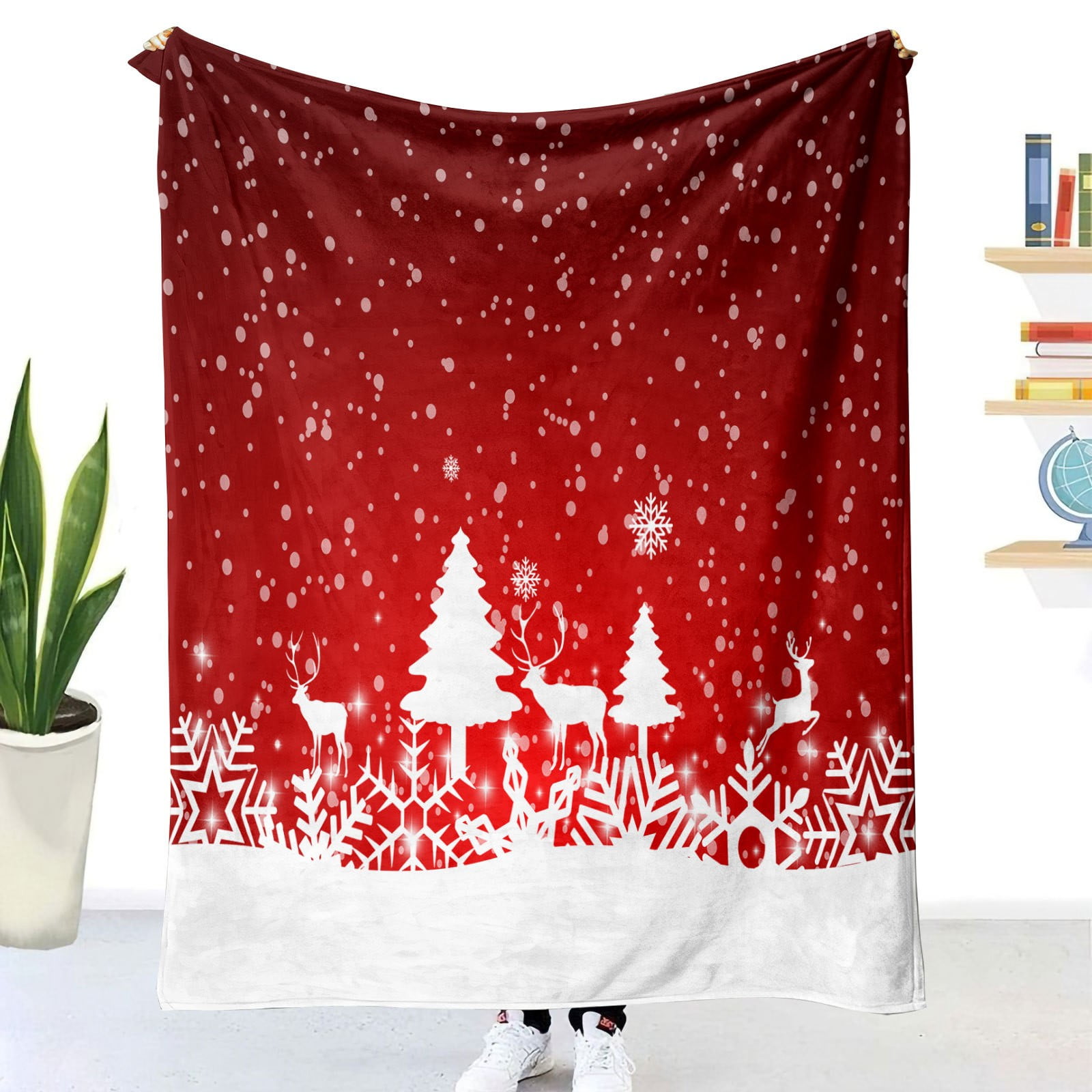 Christmas Heavy Blanket Sofa Cover Blanket Christmas Figure Flannel