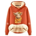 thumbnail image 1 of Christmas Heavyweight Hoodies for Women 2025 Long Sleeve Highland Cow Western Hooded Sweatshirt Pullover Tops, 1 of 3