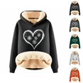 thumbnail image 1 of Christmas Heavyweight Hoodies for Women 2025 Long Sleeve Love Heart Snowflake Graphic Hooded Sweatshirt Pullover Tops, 1 of 5