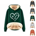 thumbnail image 1 of Christmas Heavyweight Hoodies for Women 2025 Long Sleeve Love Heart Snowflake Graphic Hooded Sweatshirt Pullover Tops, 1 of 5