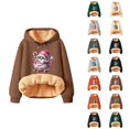 thumbnail image 1 of Christmas Heavyweight Hoodies for Women 2025 Long Sleeve Thick Graphic Pullover Hooded Sweatshirt Tops, 1 of 4