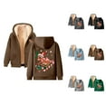 thumbnail image 1 of Christmas Heavyweight Zip Up Hoodies for Women Long Sleeve Reindeer Graphic Hooded Sweatshirt with Pockets Jacket Coat, 1 of 4
