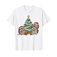 thumbnail image 1 of Christmas Hedgehog Tshirt Kids Christmas Tree Lights Baubles White T-Shirt, 1 of 5