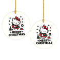 thumbnail image 1 of Christmas Hello Kitty 2024 Ornament, Two Side Christmas Decoration, Holiday Gift Idea, Round Ceramic, Gift Exchange, Gift Idea, Xmas Tree By SUNNIFATE, 1 of 2