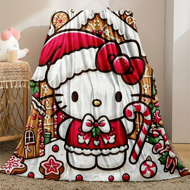Christmas Hello Kitty Red Holiday Soft Fleece Throw Blanket Machine