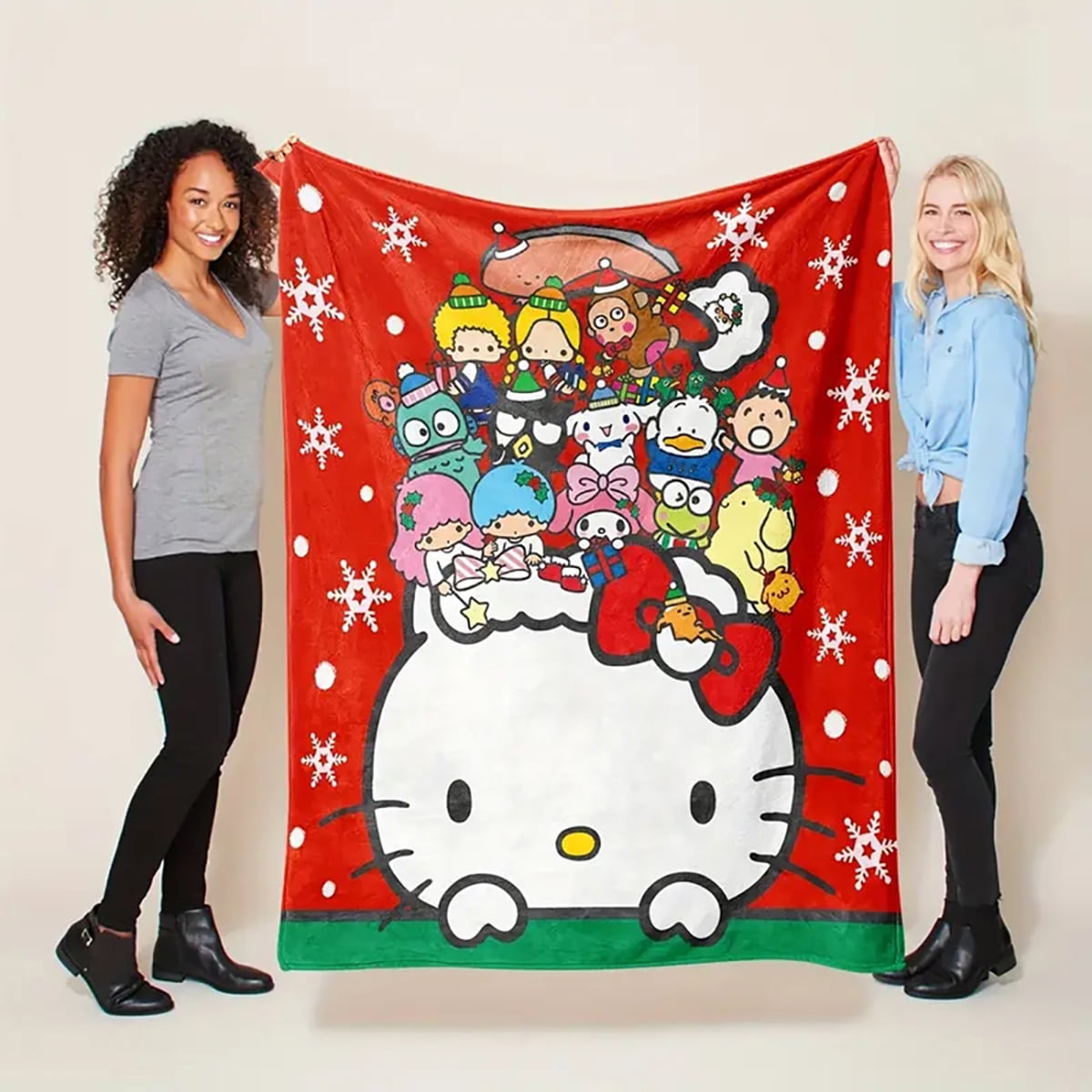 Christmas Hello Kitty Women's Cute Blanket Kawaii Soft Warm Towel
