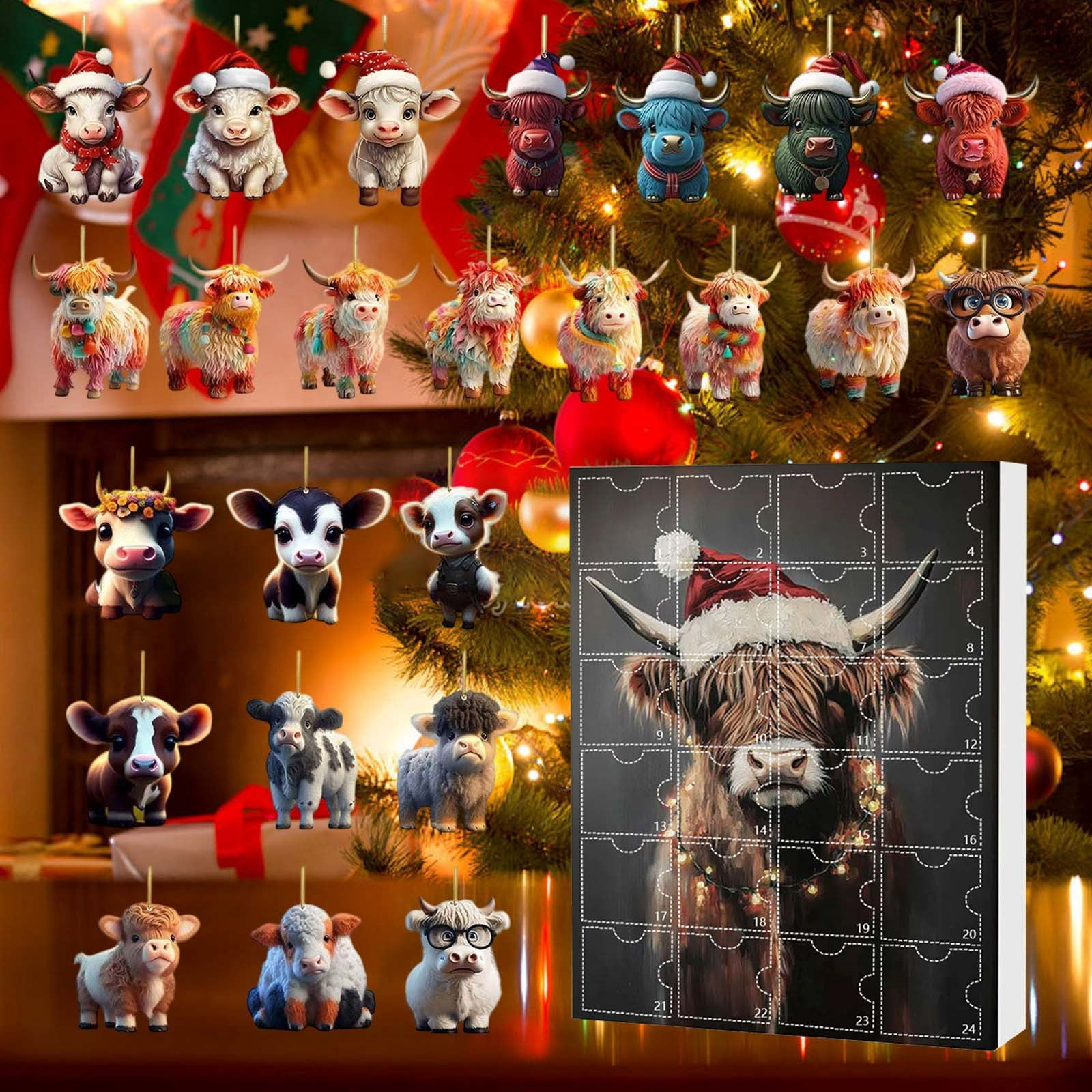 Christmas Highland Cow Advent Calendar 2025, 24 Days Of Christmas ...