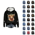 thumbnail image 1 of Christmas Highland Cow Hoodies for Women 2025 Long Sleeve Western Country Hooded Sweatshirt Pullover Tops, 1 of 4