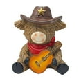 thumbnail image 1 of Christmas Highland Cow Resin Figurine Decor Cowboy Theme Highland Cow Gnomes Starfish Resin Statue for Garden Table Shelf Kitchen Home Coffee Bar Decor,Kitchen office Tiered Tray Table Decor, 1 of 2