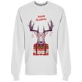 thumbnail image 1 of Christmas Hipster Deer   Sweatshirt Men -Image by Shutterstock, Male Large, 1 of 2