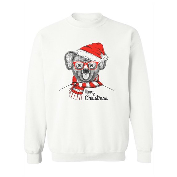 Christmas Hipster Fashion Koala. Sweatshirt Women -Image by Shutterstock, Female XX-Large