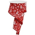 thumbnail image 1 of Christmas Ho Ho Ho Santa Canvas Wired Edge Ribbon - 10 Yards (Red, White, 2.5"), 1 of 1