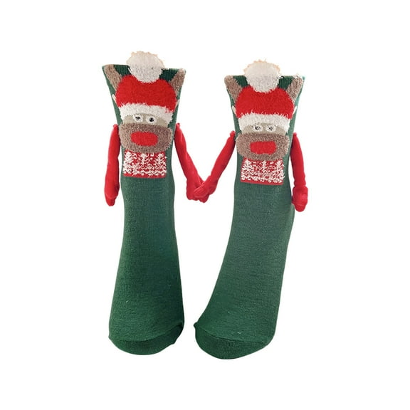 Christmas Holding Hands Magnetic Socks for Big Kids Women Friends Gifts, Christmas Decoration Gift Socks