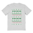 thumbnail image 1 of Christmas Holiday Alien Xmas Sweater Print Graphic Ash Grey Men's Cotton T-Shirt, 1 of 1