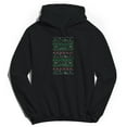 thumbnail image 1 of Christmas Holiday Alien Xmas Sweater Print Graphic Black Men's Cotton Pullover Hoodie, 1 of 1