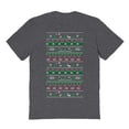 thumbnail image 1 of Christmas Holiday Alien Xmas Sweater Print Graphic Dark Heather Men's Cotton T-Shirt, 1 of 1