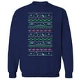 thumbnail image 1 of Christmas Holiday Alien Xmas Sweater Print Graphic Navy Men's Cotton Pullover Sweatshirt, 1 of 1