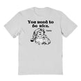 thumbnail image 1 of Christmas Holiday Be Nice Graphic Ash Grey Men's Cotton T-Shirt, 1 of 1