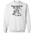 thumbnail image 1 of Christmas Holiday Be Nice Graphic White Men's Cotton Pullover Sweatshirt, 1 of 1