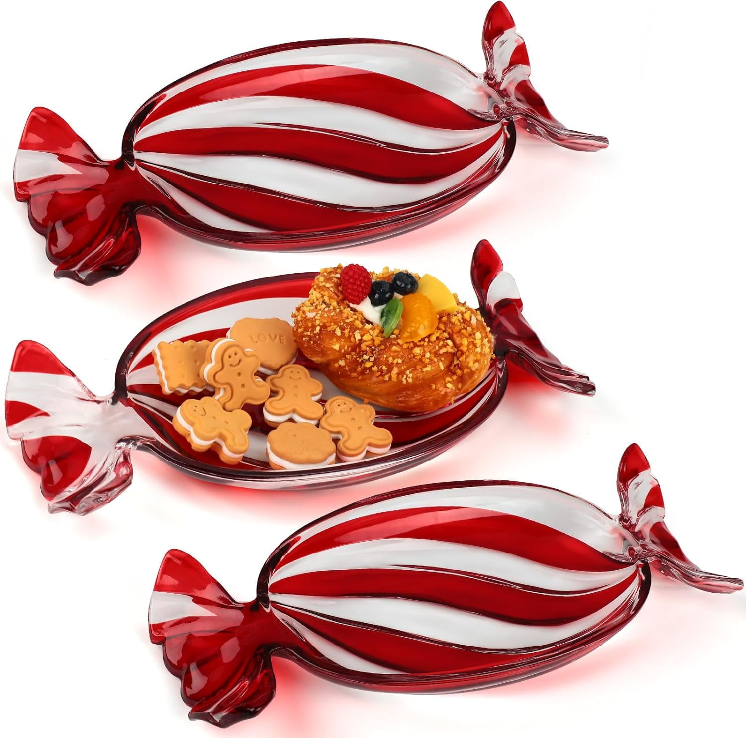 Christmas Holiday Candy Dish Peppermint Candy Tray Christmas Serving