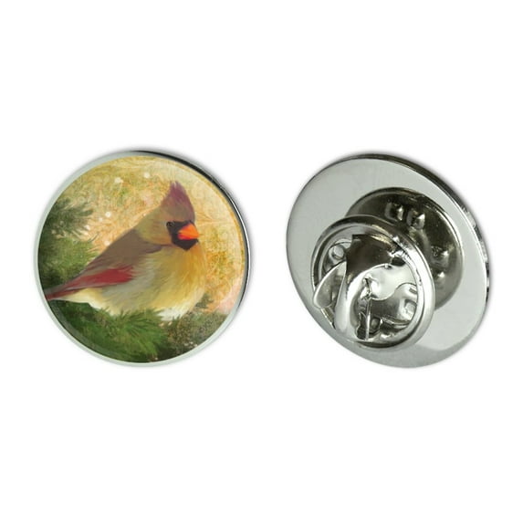Christmas Holiday Cardinal Bird Metal 0.75" Lapel Hat Pin Tie Tack Pinback