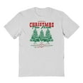thumbnail image 1 of Christmas Holiday Christmas Tree Farm Graphic Ash Grey Men's Cotton T-Shirt, 1 of 1