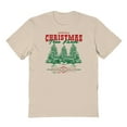 thumbnail image 1 of Christmas Holiday Christmas Tree Farm Graphic Sand Men's Cotton T-Shirt, 1 of 1