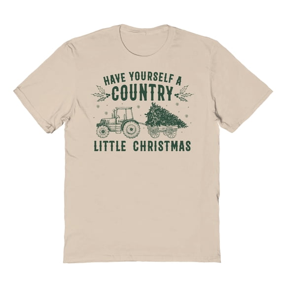 Christmas Holiday Country Little Christmas Graphic Sand Men's Cotton T-Shirt