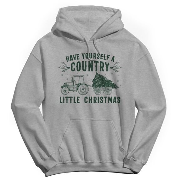 Christmas Holiday Country Little Christmas Graphic Sport Grey Men's Cotton Pullover Hoodie