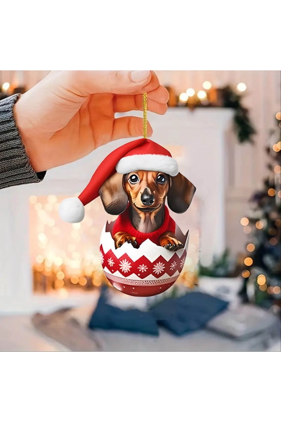 Christmas Holiday Decor New Christmas Car Hanging Christmas Home Decor Hanging Tag Bag Decoration Tag Keychain Hanging Christmas Gift Dachshund Hanging Tag, E