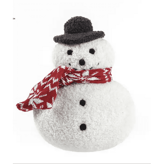 Christmas Holiday Decor White Snowman Tumbler with Hat Scarf Ultra Soft Plush Cushion Pillow for Home Sofa