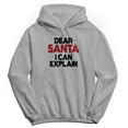 thumbnail image 1 of Christmas Holiday Deer Santa Graphic Sport Grey Men's Cotton Pullover Hoodie, 1 of 1