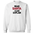 thumbnail image 1 of Christmas Holiday Deer Santa Graphic White Men's Cotton Pullover Sweatshirt, 1 of 1