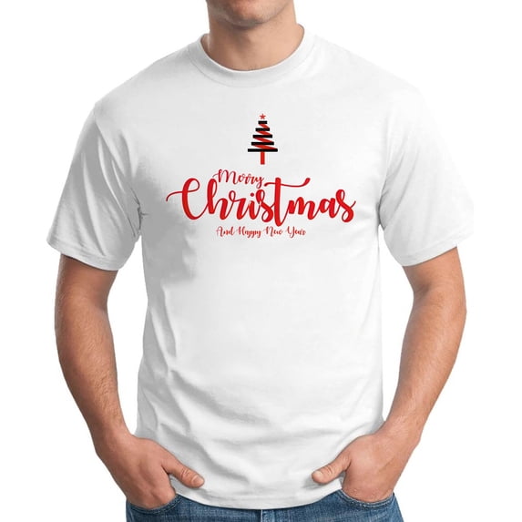 Christmas Holiday Elementss Cool Men's Graphic T-Shirt for Casual Parties Vintage Style Short-Sleeved Tee, Perfect Gift for Christmas or New Year Black