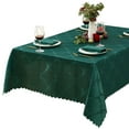 thumbnail image 1 of Christmas Holiday Evergreen Ribbons and Bows Damask 60 x 102 inch Rectangle Fabric Tablecloth, 1 of 6