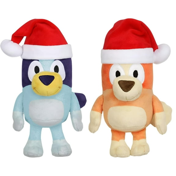 Christmas Holiday Festive Bluey & Bingo Plush 2-Pack