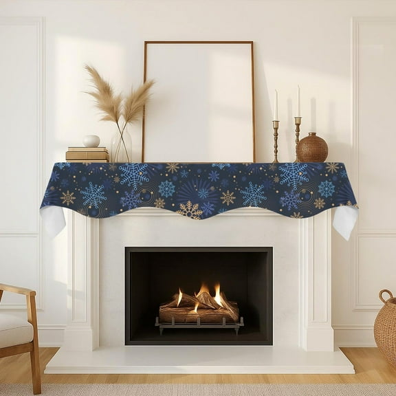Christmas Holiday Fireplace Mantel Scarf | Blizzard | Mantle Runner