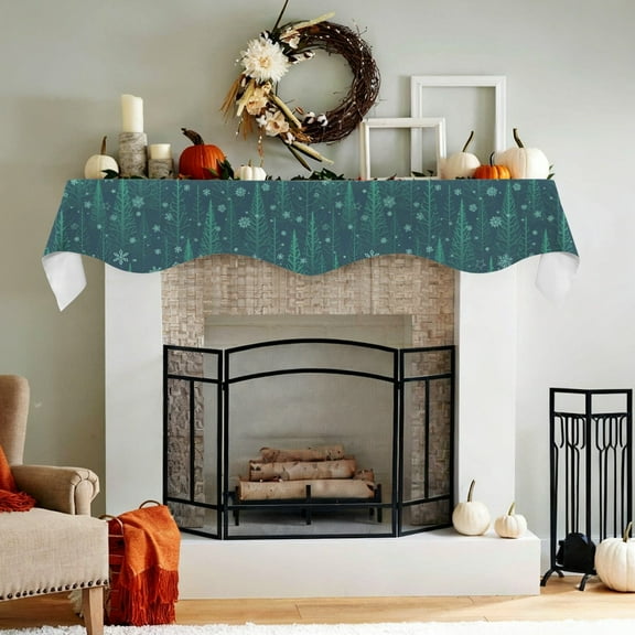 Christmas Holiday Fireplace Mantel Scarf | Forest | Mantle Runner